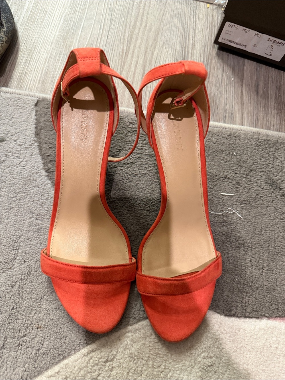 Old Navy Orange Open-Toe Ankle-Strap Heels
